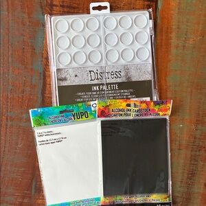 Yupo Alcohol Ink Cardstock and paper in White and Black and Distress pallet